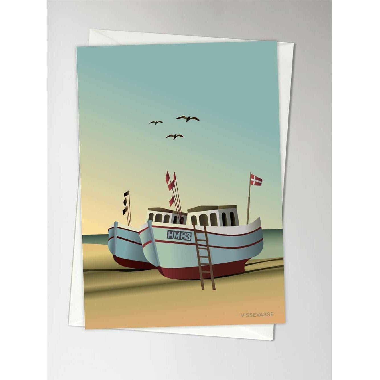 Karta z życzeniami łodzi rybackiej Vissevasse, A6
