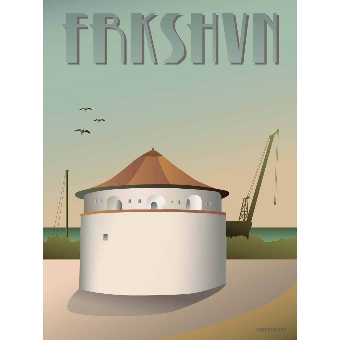 Vissevasse Frederikshavn proszkowy plakat, 15 x21 cm