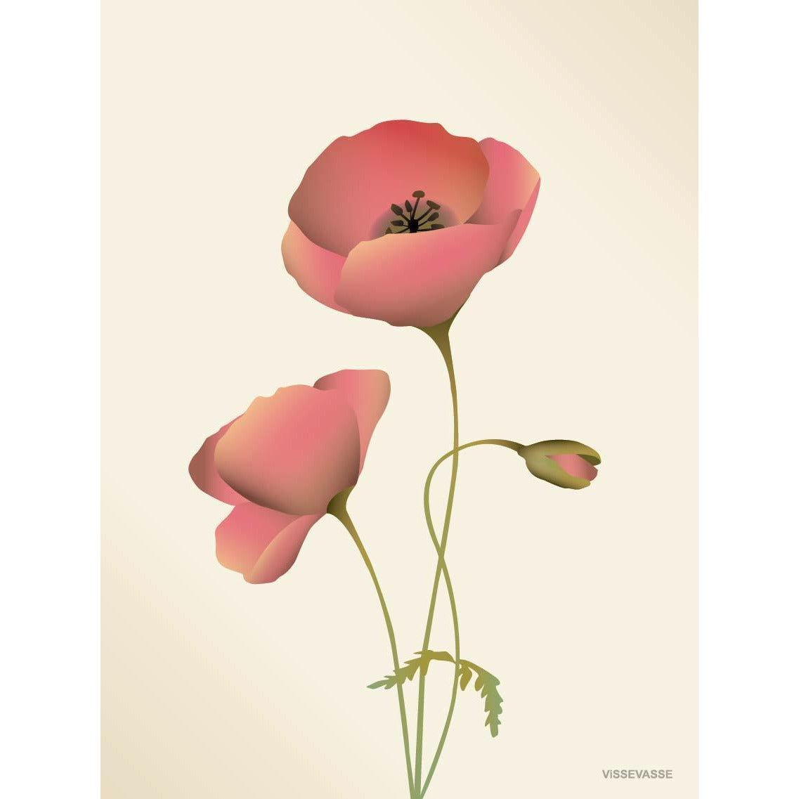 Vissevasse Poppy plakat 30 x 40 cm, beza