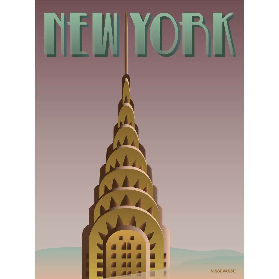 Vissevasse New York Chrysler Plakat, 30 x 40 cm