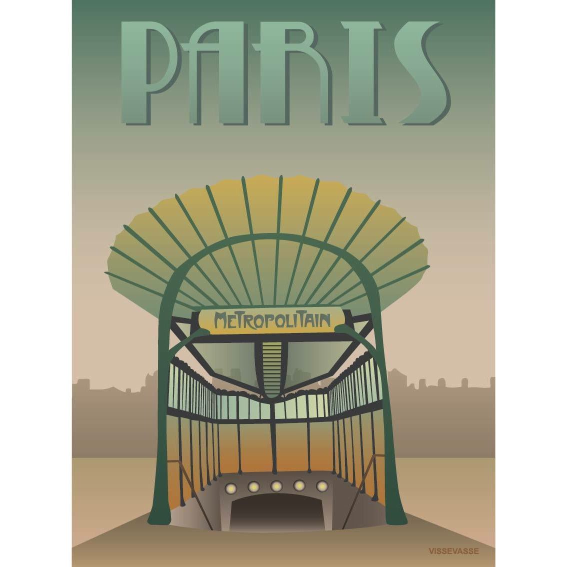 Vissevasse Paris Plakat metra, 30 x 40 cm