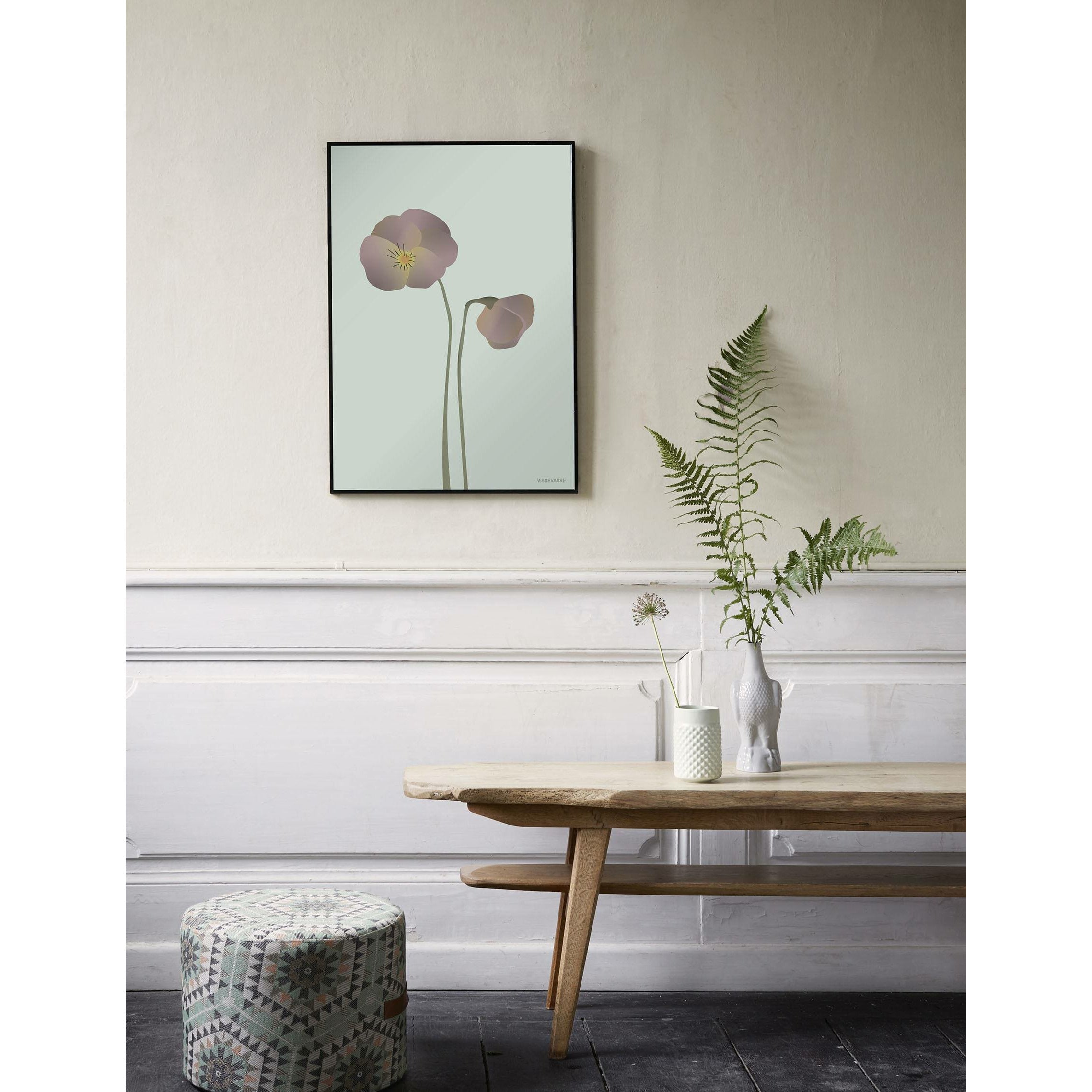 Vissevasse Pansy Plakat Mint, 50 x 70 cm