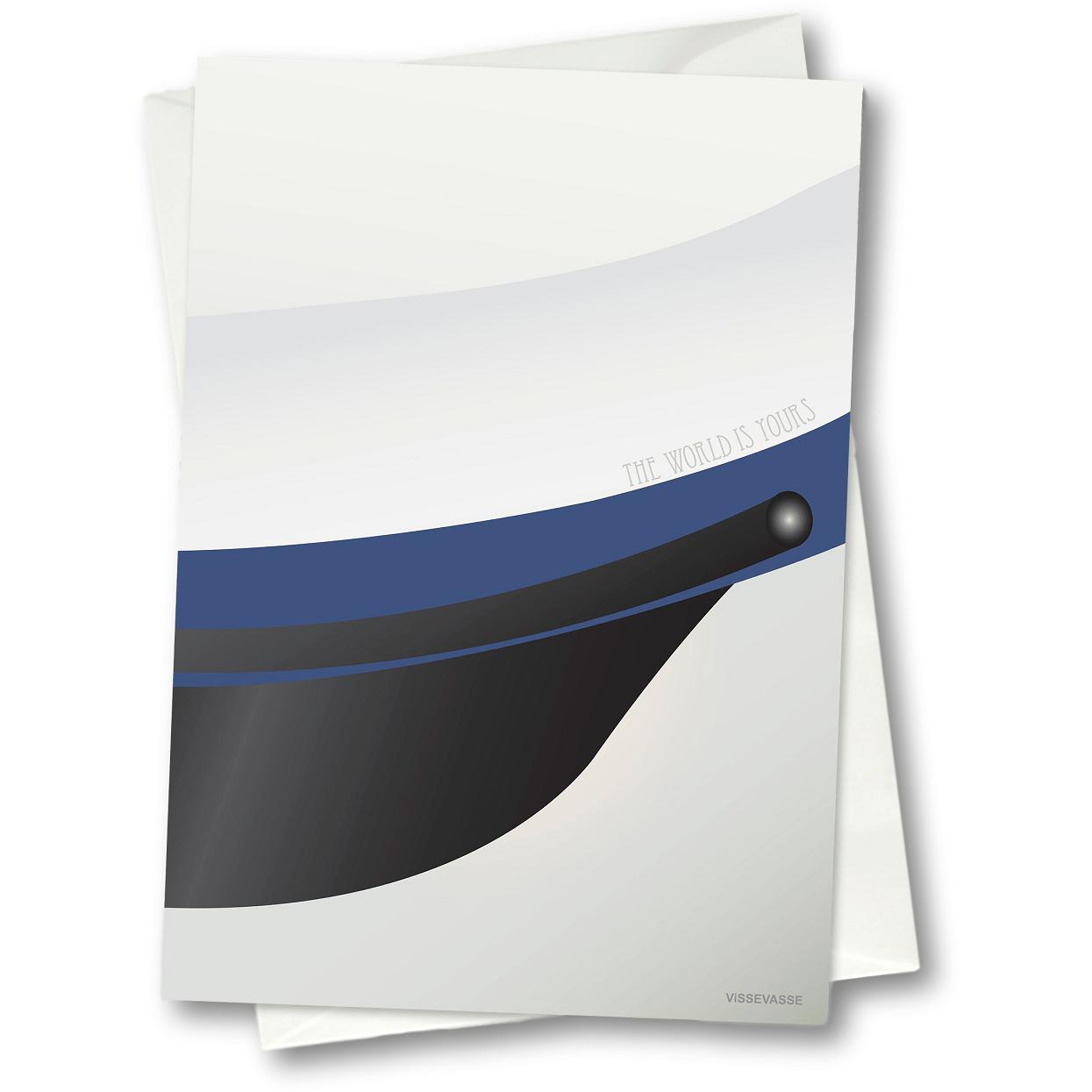 Vissevasse Student Hat Greeting Card 15 x21 cm, niebieski