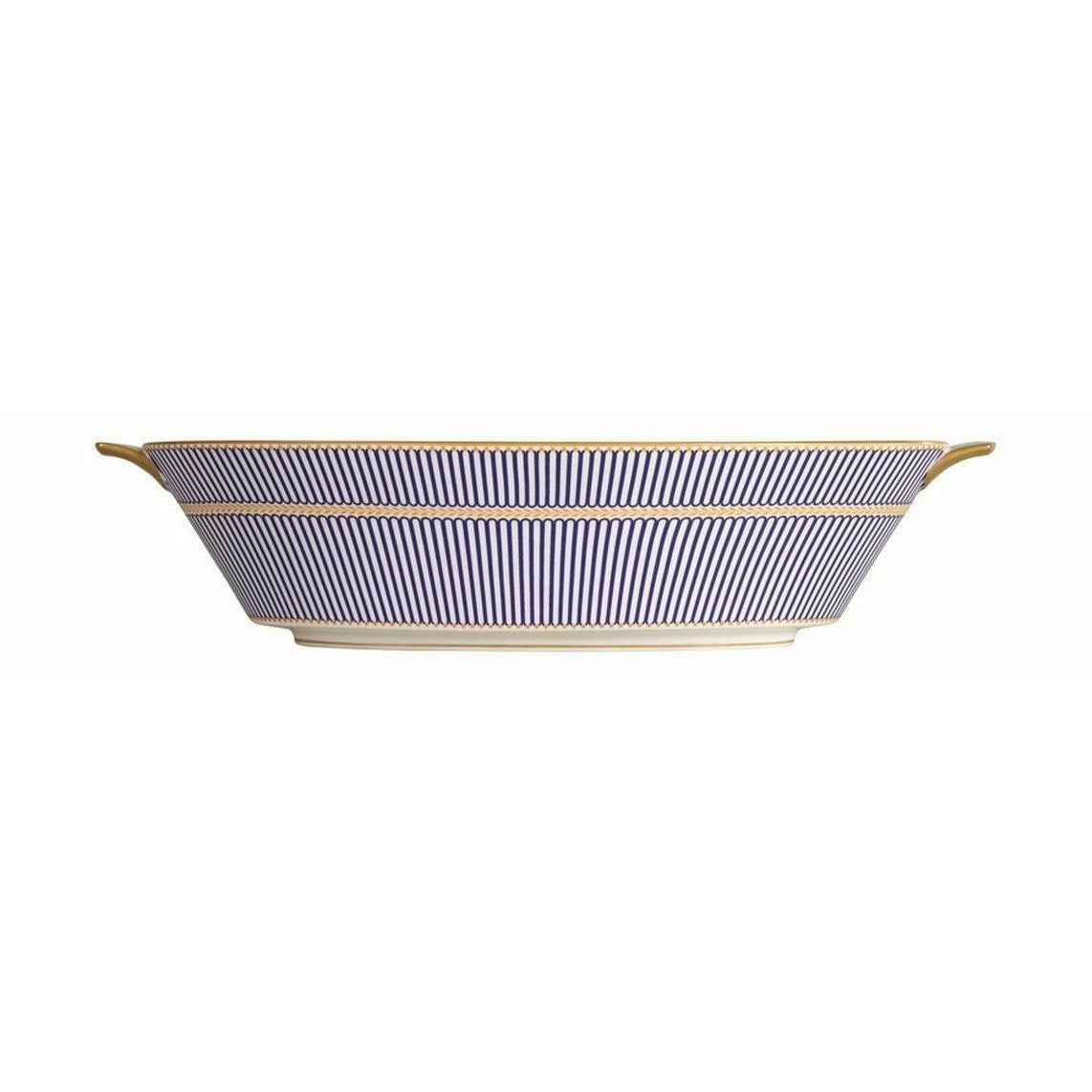 Wedgwood Anthemion Blue Oval Bowl, W: 34 cm