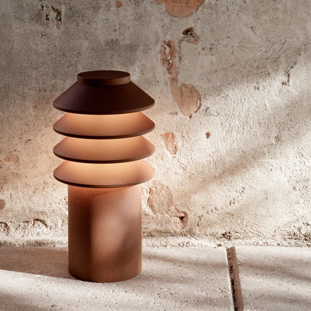 Louis Poulsen Bysted Garden Bollard Led 2700 K 14 W Spike Without Adaptor With Connector Short, Corten