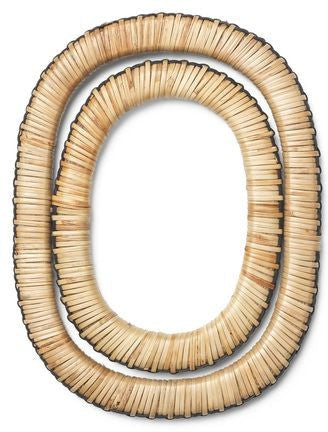 Ferm Living Weave Trivets, Zestaw 2, Naturalny/Czarny