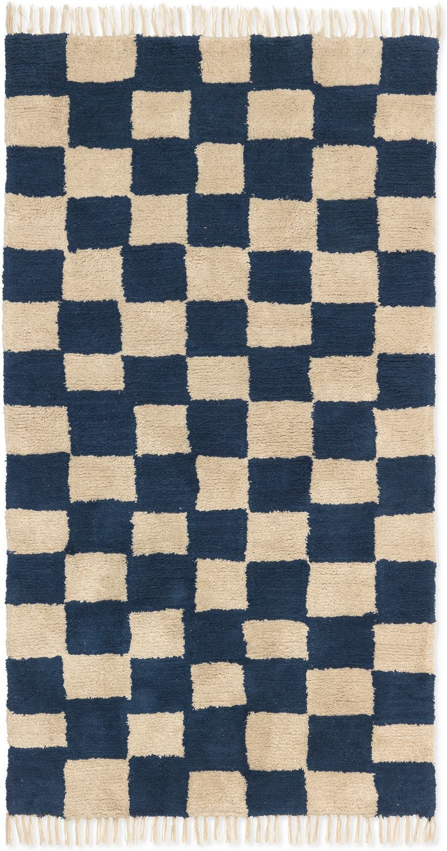 Ferm Living Mara Washable Rug, Deep Blue/Warm Sand