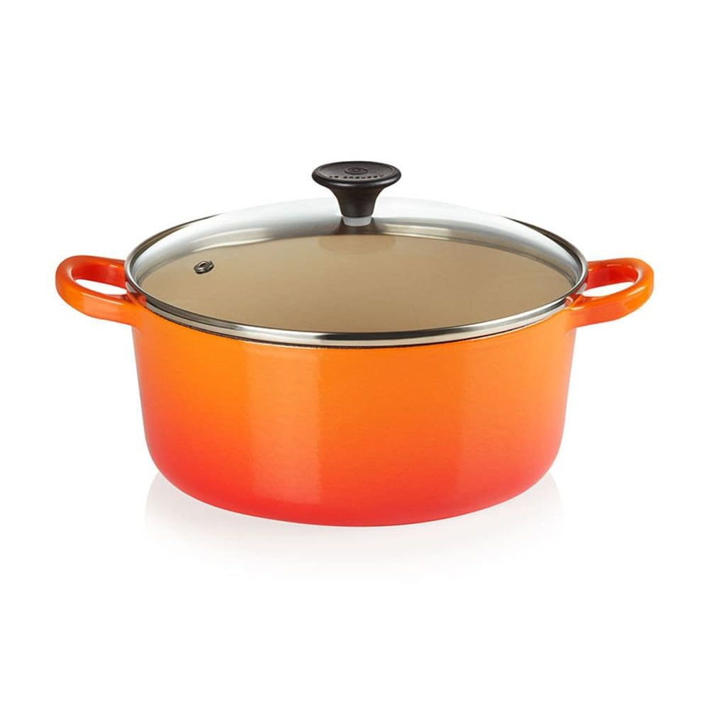 Le Creuset Okrągła zapiekanka ze szklaną pokrywką 22 cm, wulkaniczna